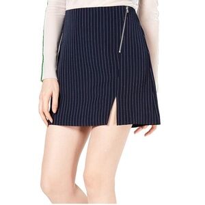 Project 28 NYC Navy Pinstriped Mini Skirt